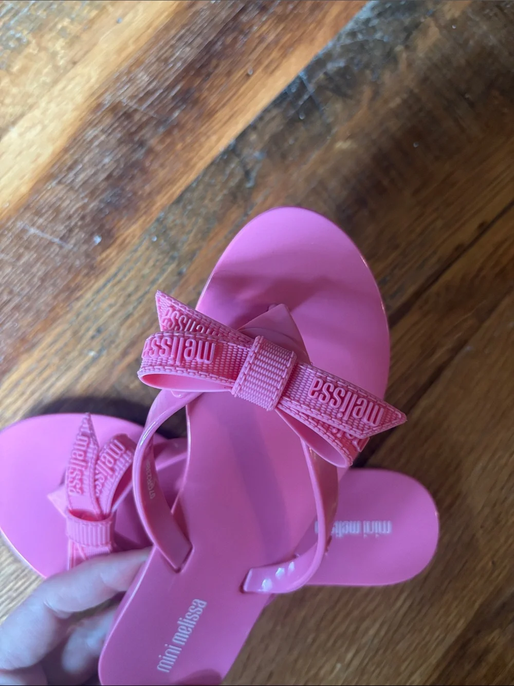 Melissa pink Harmonic Bow Flip Flop size 13